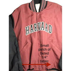 VTG Delong Mens Harvard Varsity Coat Jacket Embroided HARVARD Red XL